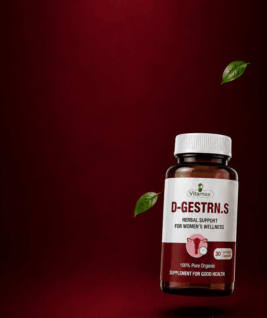 D-GESTRN.S bottle on a deep maroon background